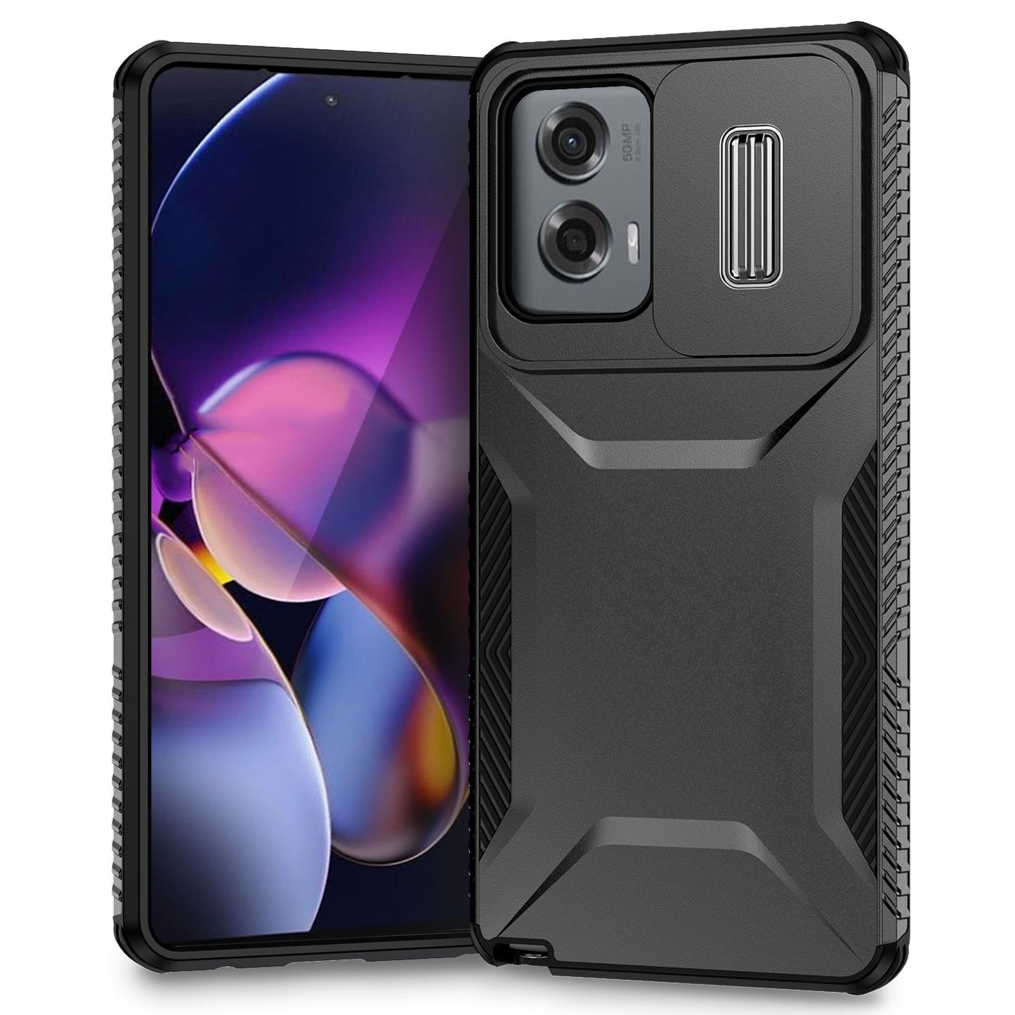 Motorola Moto G Stylus 5G 2024 Phone Case with Sliding Camshield | Military-Grade TPU & PC Protective Anti-Scratch Anti-Skid Cover, Durable Shockproof Design