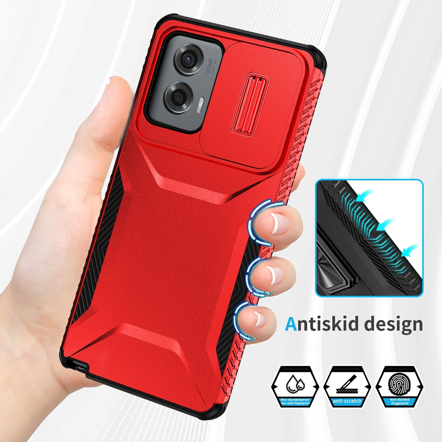 Motorola Moto G Stylus 5G 2024 Phone Case with Sliding Camshield | Military-Grade TPU & PC Protective Anti-Scratch Anti-Skid Cover, Durable Shockproof Design