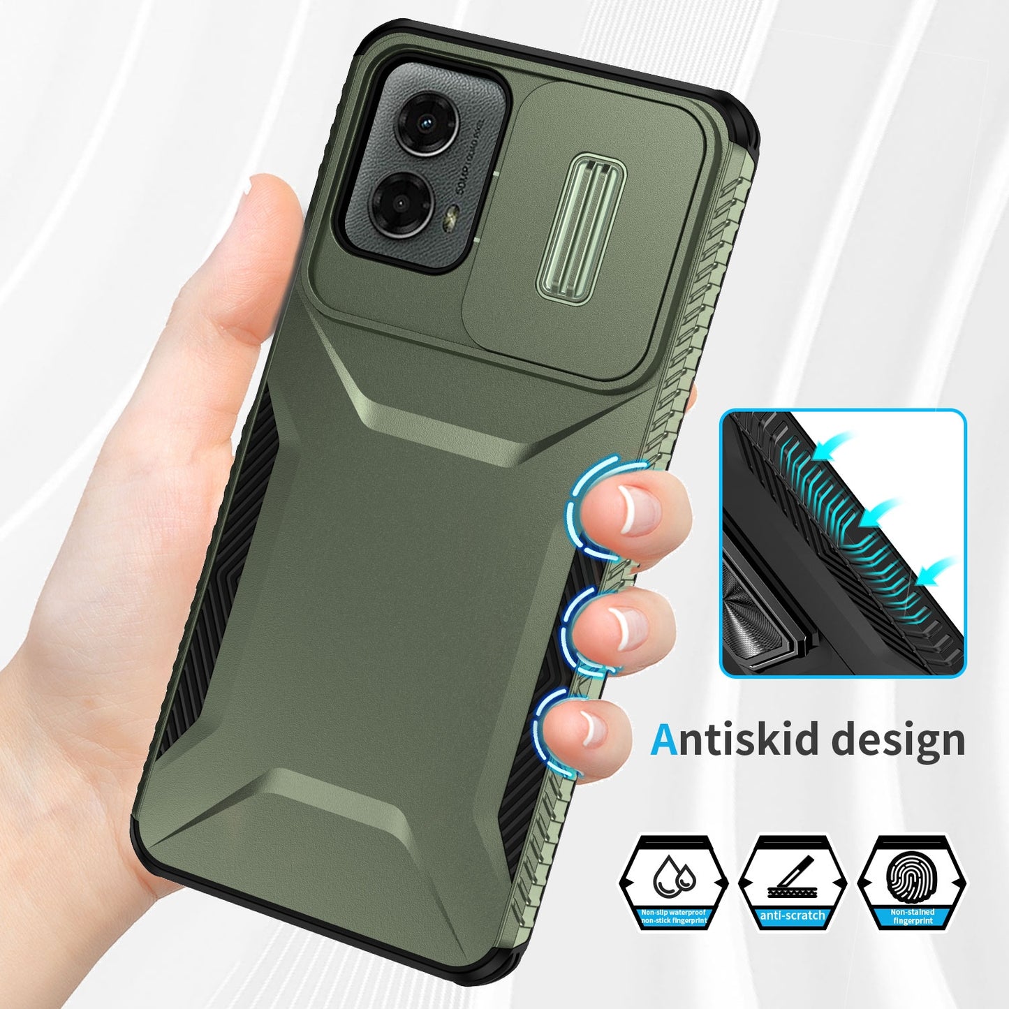 Motorola Moto G 5G 2024 Phone Case with Sliding Camshield | Military-Grade TPU & PC Protective Anti-Scratch Anti-Skid Cover, Durable Shockproof Design