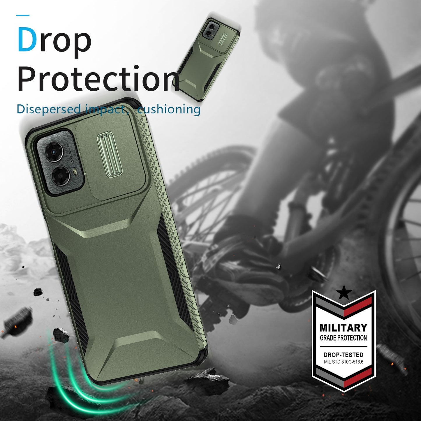 Motorola Moto G 5G 2024 Phone Case with Sliding Camshield | Military-Grade TPU & PC Protective Anti-Scratch Anti-Skid Cover, Durable Shockproof Design