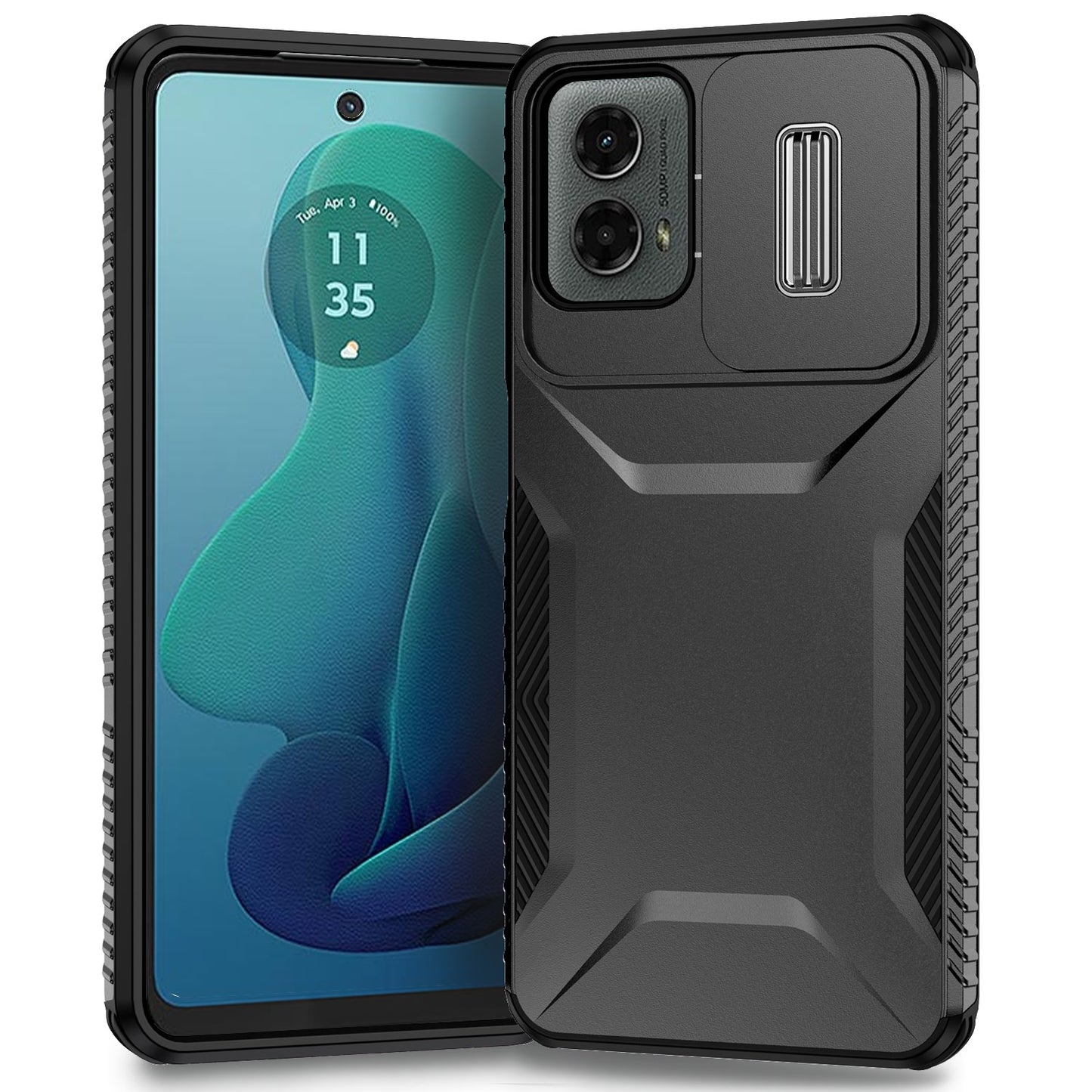 Motorola Moto G 5G 2024 Phone Case with Sliding Camshield | Military-Grade TPU & PC Protective Anti-Scratch Anti-Skid Cover, Durable Shockproof Design