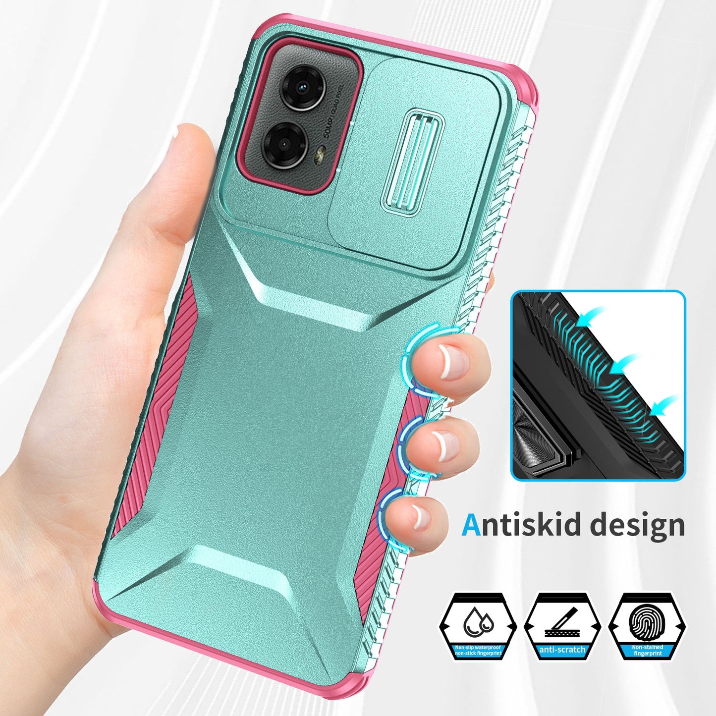 Motorola Moto G 5G 2024 Phone Case with Sliding Camshield | Military-Grade TPU & PC Protective Anti-Scratch Anti-Skid Cover, Durable Shockproof Design