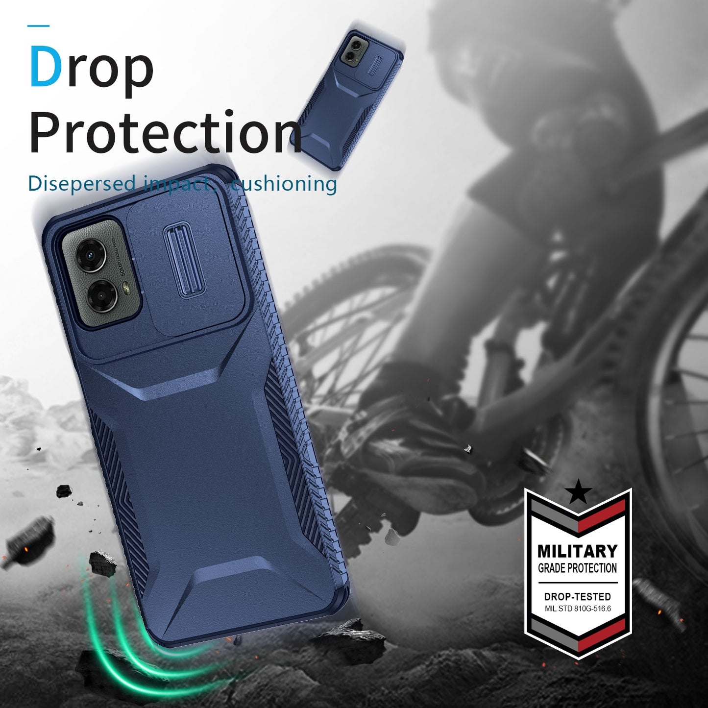 Motorola Moto G 5G 2024 Phone Case with Sliding Camshield | Military-Grade TPU & PC Protective Anti-Scratch Anti-Skid Cover, Durable Shockproof Design
