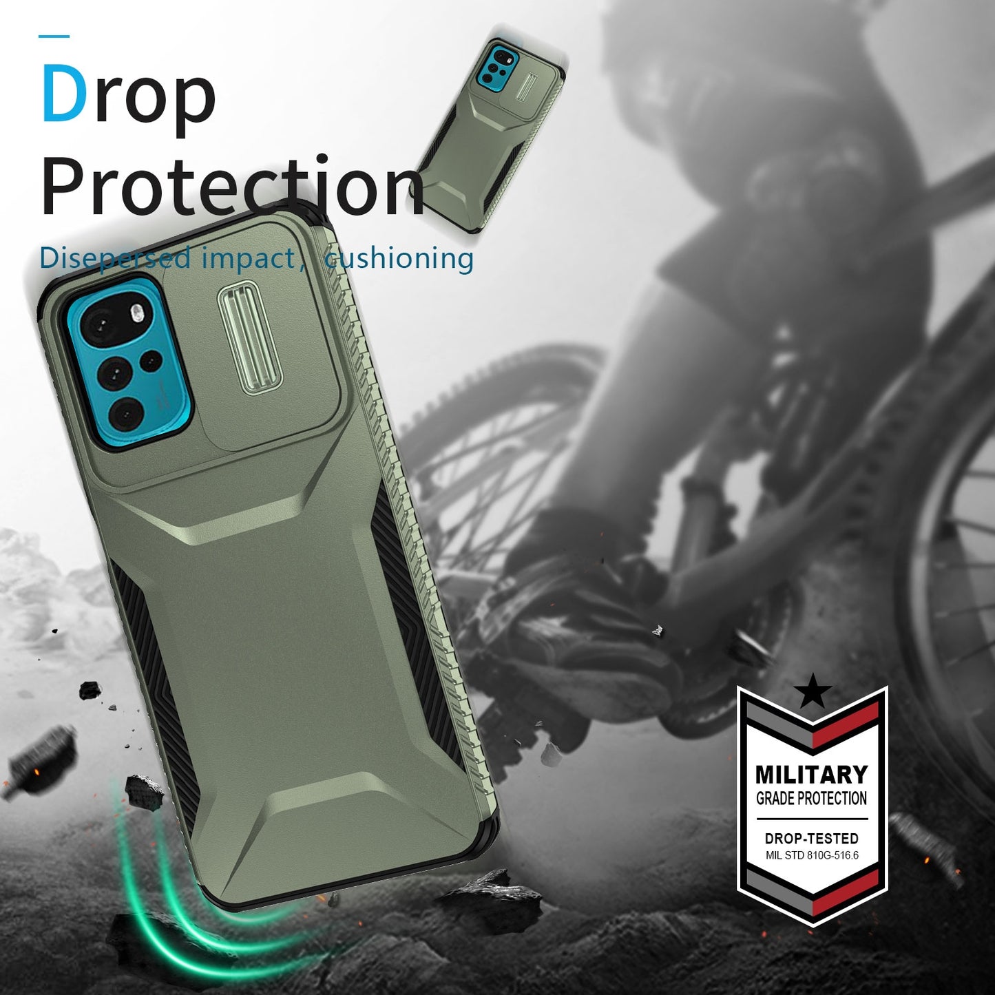 Motorola Moto G22 2024 Phone Case with Sliding Camshield | Military-Grade TPU & PC Protective Anti-Scratch Anti-Skid Cover, Durable Shockproof Design