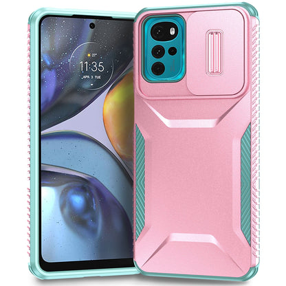 Motorola Moto G22 2024 Phone Case with Sliding Camshield | Military-Grade TPU & PC Protective Anti-Scratch Anti-Skid Cover, Durable Shockproof Design
