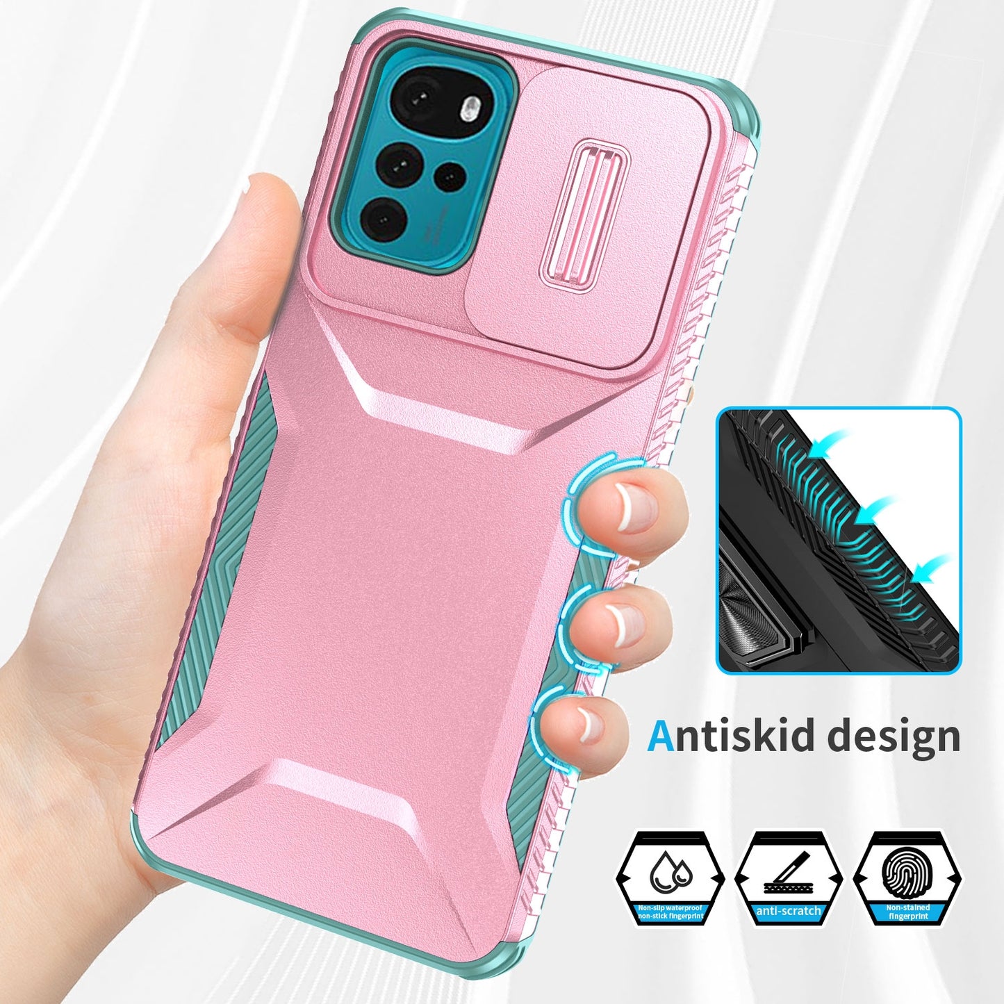 Motorola Moto G22 2024 Phone Case with Sliding Camshield | Military-Grade TPU & PC Protective Anti-Scratch Anti-Skid Cover, Durable Shockproof Design