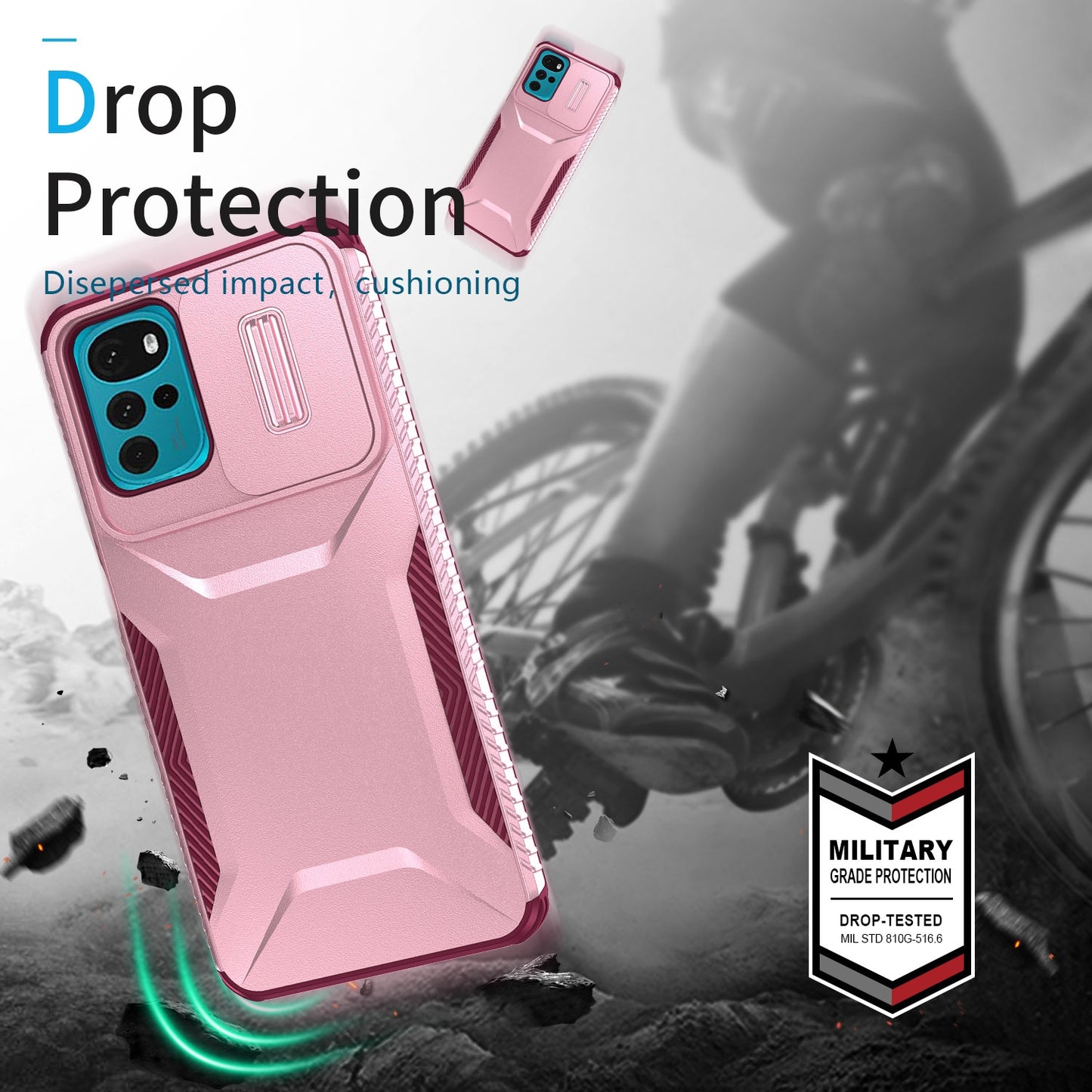 Motorola Moto G22 2024 Phone Case with Sliding Camshield | Military-Grade TPU & PC Protective Anti-Scratch Anti-Skid Cover, Durable Shockproof Design