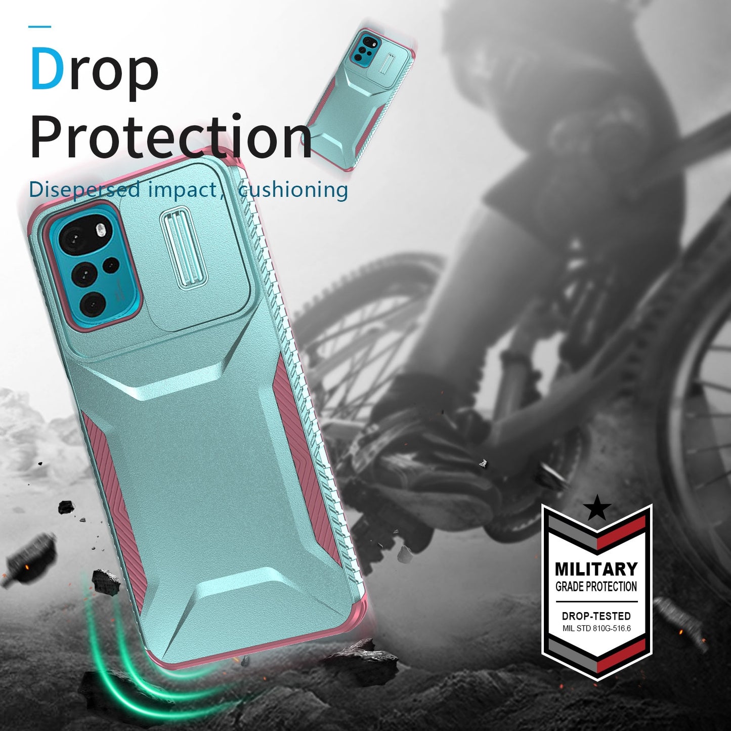 Motorola Moto G22 2024 Phone Case with Sliding Camshield | Military-Grade TPU & PC Protective Anti-Scratch Anti-Skid Cover, Durable Shockproof Design