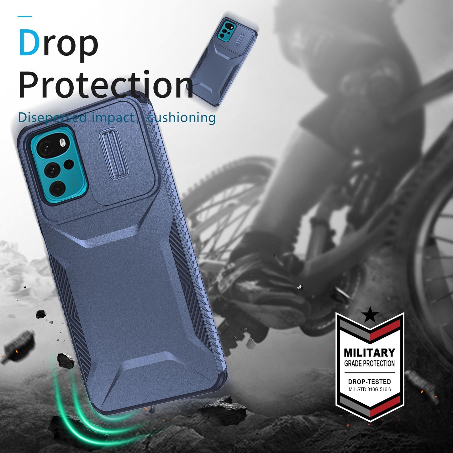 Motorola Moto G22 2024 Phone Case with Sliding Camshield | Military-Grade TPU & PC Protective Anti-Scratch Anti-Skid Cover, Durable Shockproof Design