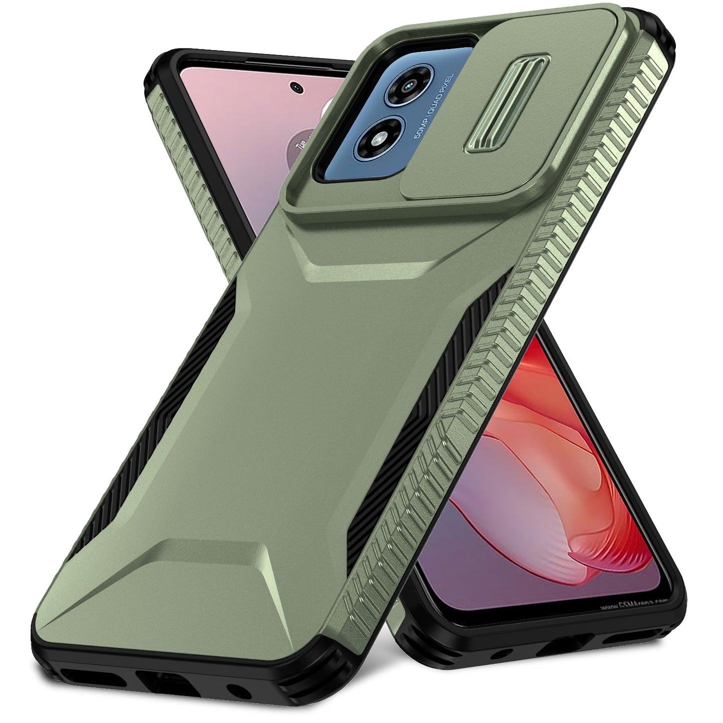 Motorola Moto G Play 4G 2024 Phone Case with Sliding Camshield | Military-Grade TPU & PC Protective Anti-Scratch Anti-Skid Cover, Durable Shockproof Design