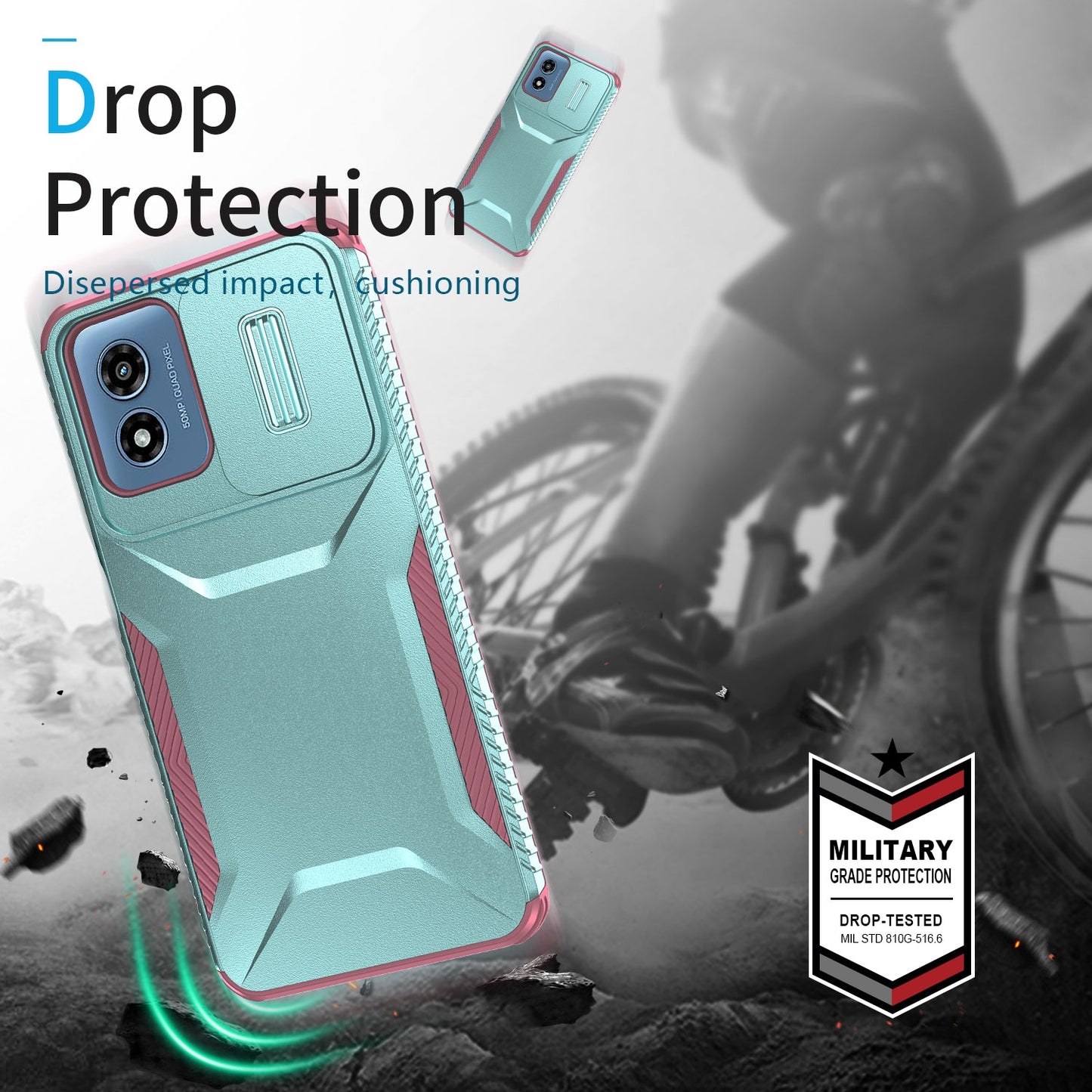 Motorola Moto G Play 4G 2024 Phone Case with Sliding Camshield | Military-Grade TPU & PC Protective Anti-Scratch Anti-Skid Cover, Durable Shockproof Design