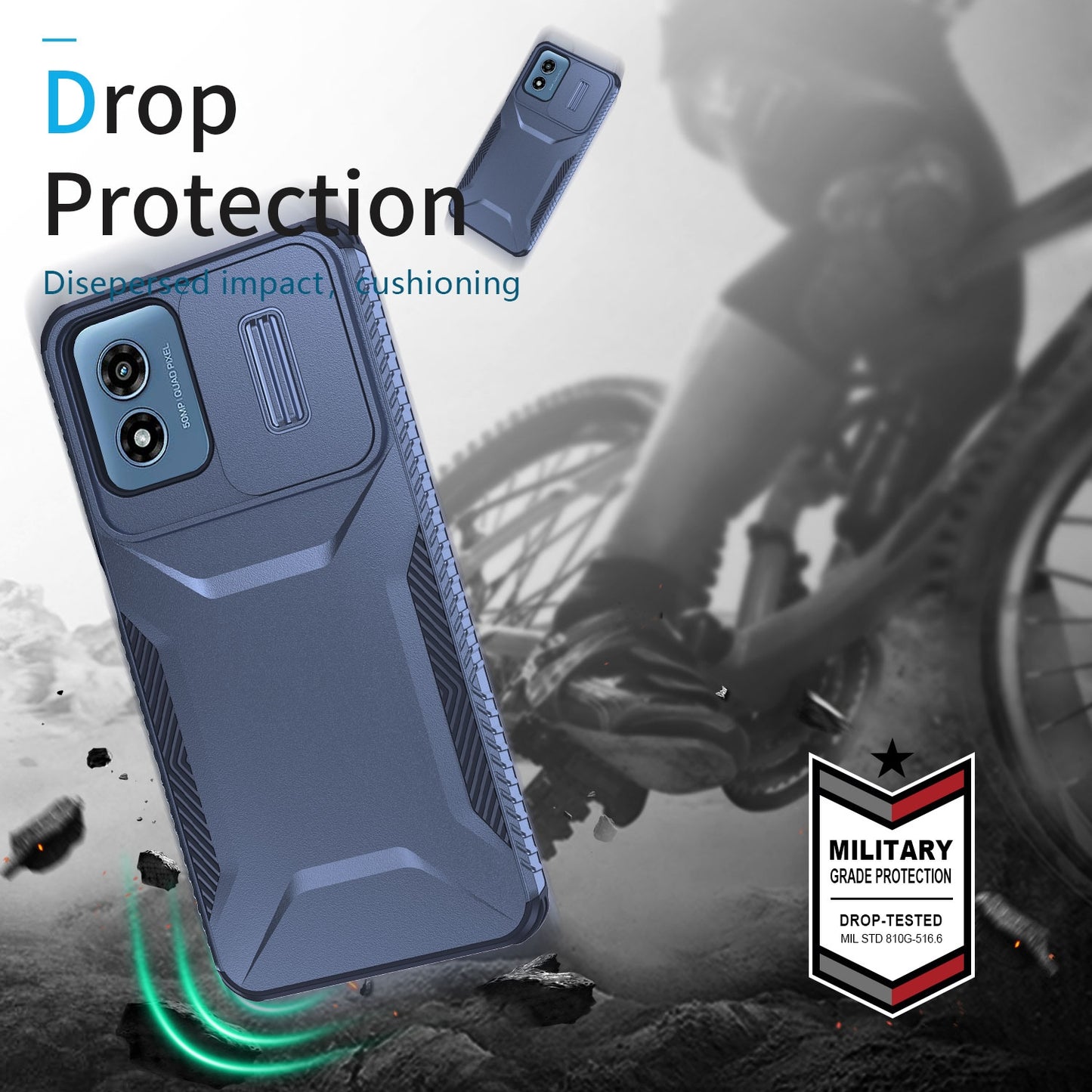 Motorola Moto G Play 4G 2024 Phone Case with Sliding Camshield | Military-Grade TPU & PC Protective Anti-Scratch Anti-Skid Cover, Durable Shockproof Design