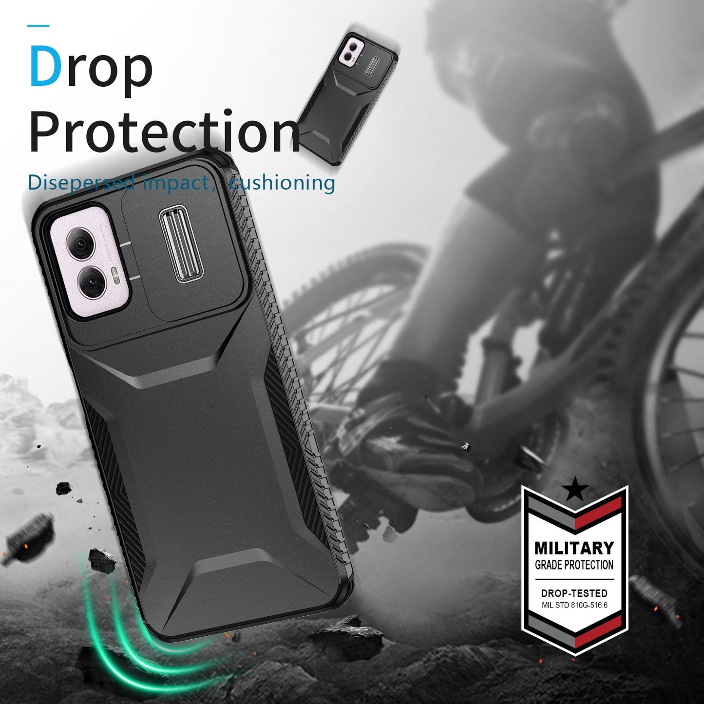 Motorola Moto G Power 5G 2024 Phone Case with Sliding Camshield | Military-Grade TPU & PC Protective Anti-Scratch Anti-Skid Cover, Durable Shockproof Design