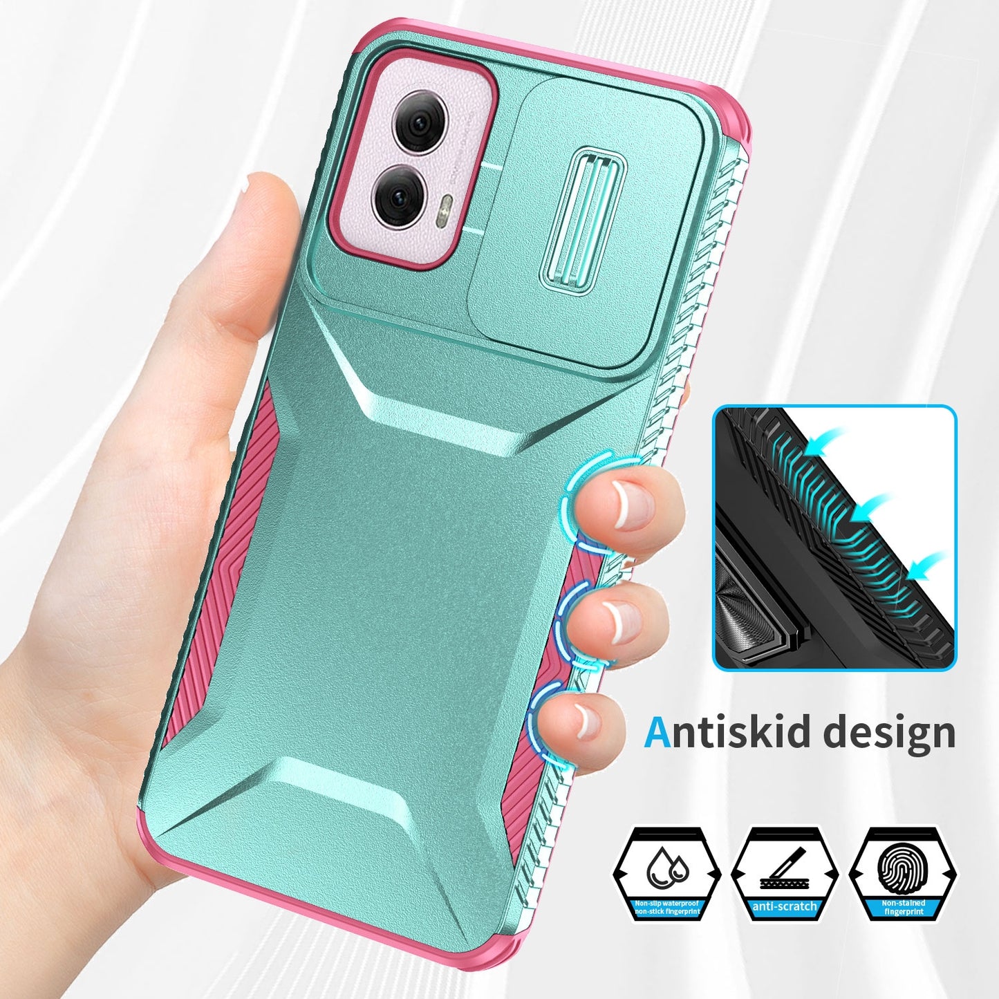 Motorola Moto G Power 5G 2024 Phone Case with Sliding Camshield | Military-Grade TPU & PC Protective Anti-Scratch Anti-Skid Cover, Durable Shockproof Design