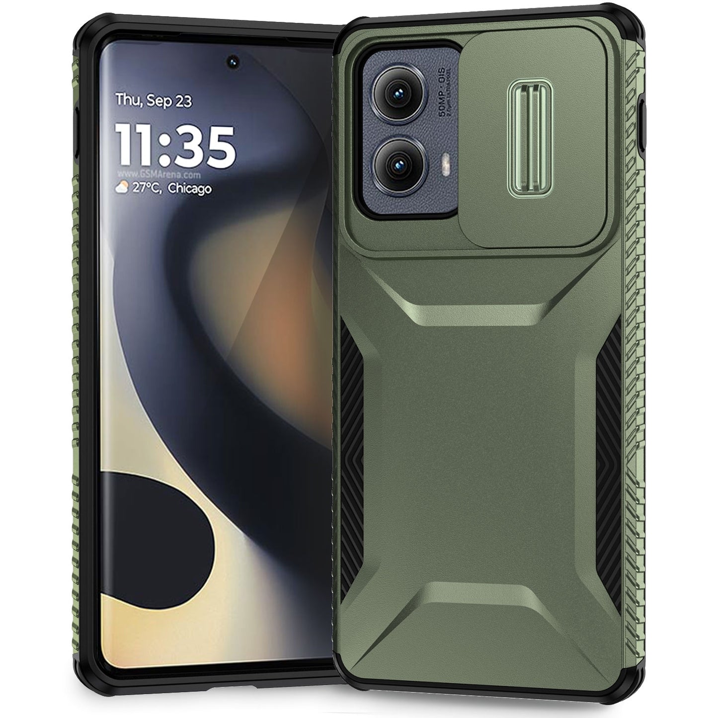 Motorola Edge 5G 2024 Phone Case with Sliding Camshield | Military-Grade TPU & PC Protective Anti-Scratch Anti-Skid Cover, Durable Shockproof Design