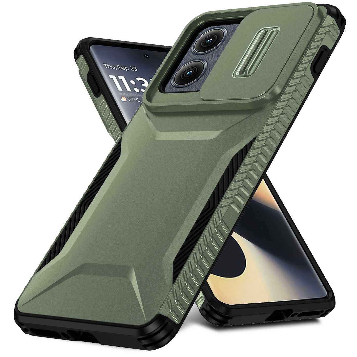 Motorola Edge 5G 2024 Phone Case with Sliding Camshield | Military-Grade TPU & PC Protective Anti-Scratch Anti-Skid Cover, Durable Shockproof Design