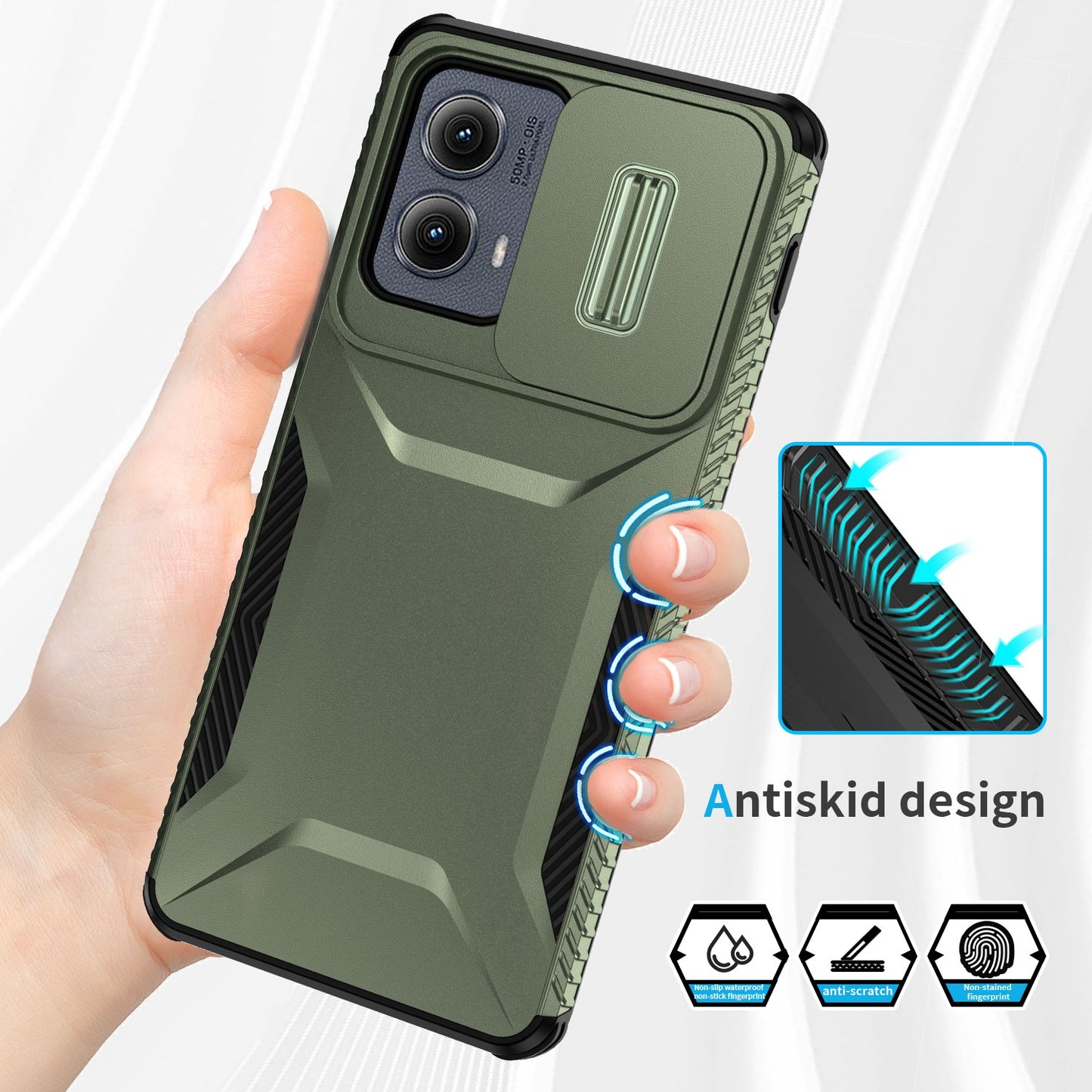 Motorola Edge 5G 2024 Phone Case with Sliding Camshield | Military-Grade TPU & PC Protective Anti-Scratch Anti-Skid Cover, Durable Shockproof Design