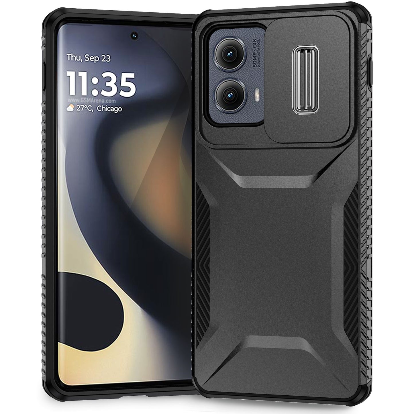 Motorola Edge 5G 2024 Phone Case with Sliding Camshield | Military-Grade TPU & PC Protective Anti-Scratch Anti-Skid Cover, Durable Shockproof Design
