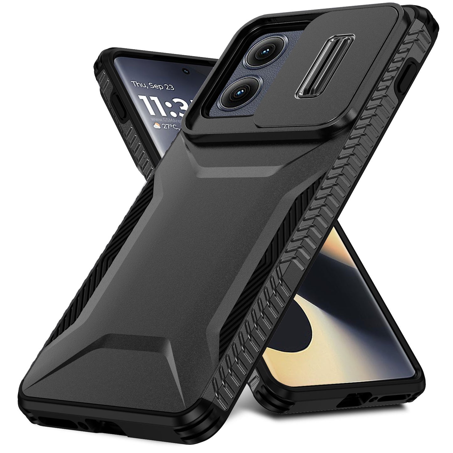 Motorola Edge 5G 2024 Phone Case with Sliding Camshield | Military-Grade TPU & PC Protective Anti-Scratch Anti-Skid Cover, Durable Shockproof Design