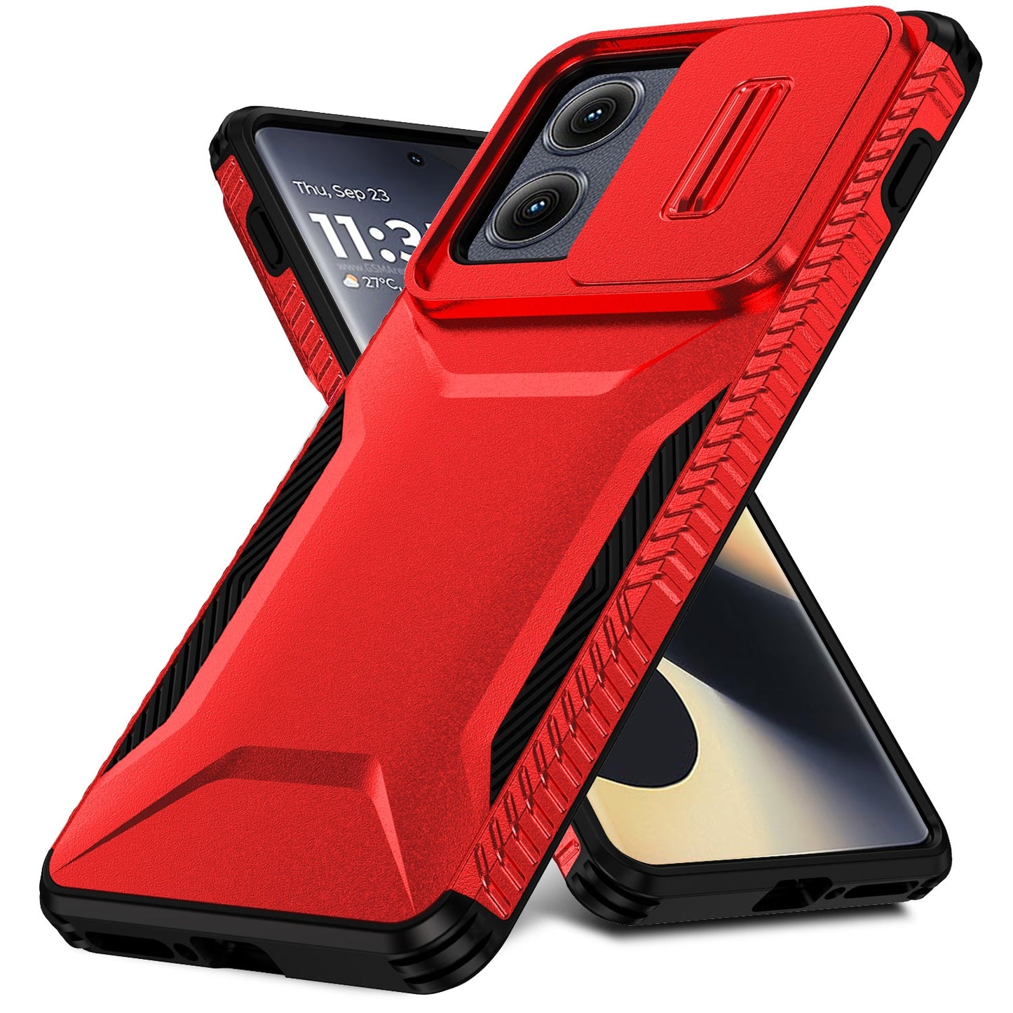 Motorola Edge 5G 2024 Phone Case with Sliding Camshield | Military-Grade TPU & PC Protective Anti-Scratch Anti-Skid Cover, Durable Shockproof Design