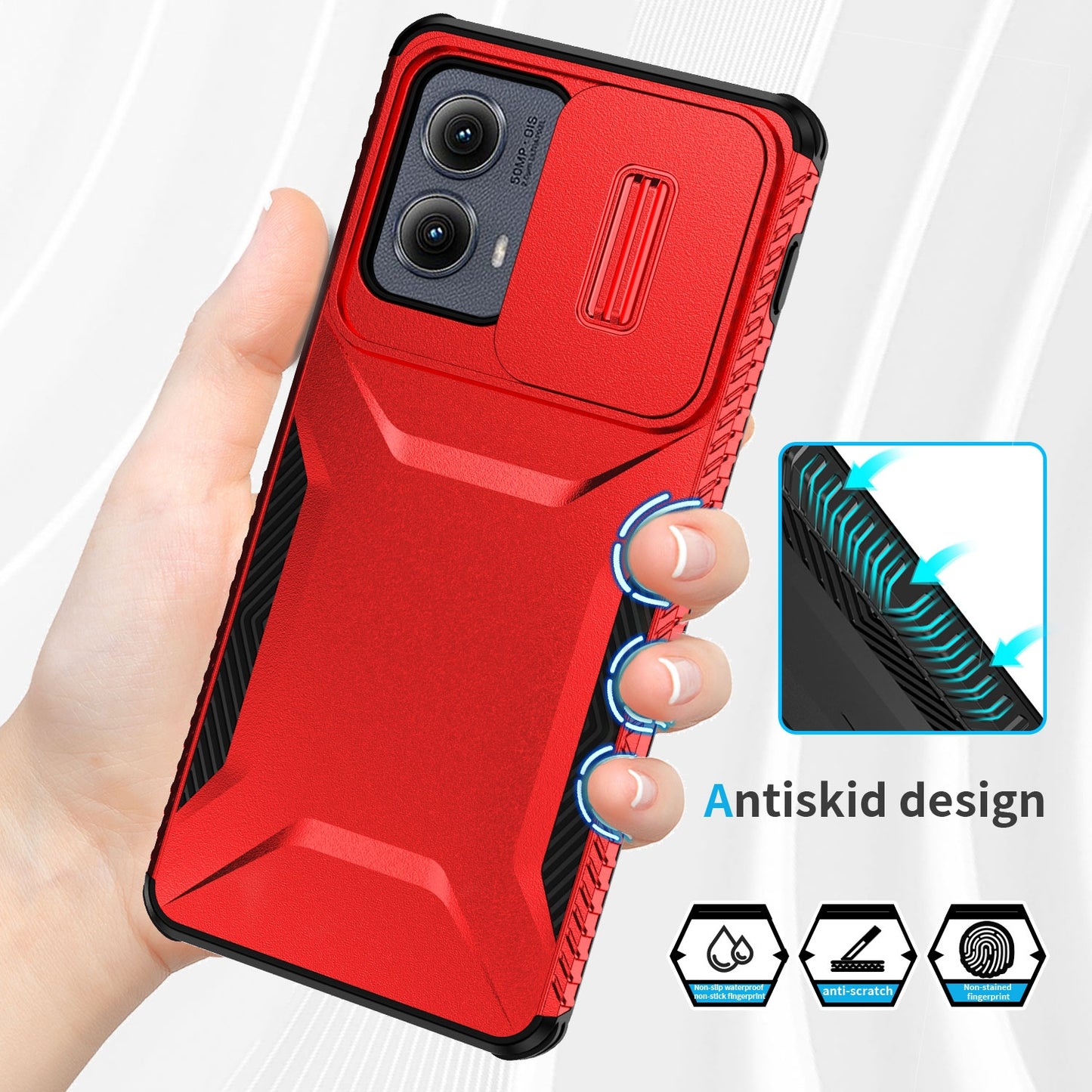 Motorola Edge 5G 2024 Phone Case with Sliding Camshield | Military-Grade TPU & PC Protective Anti-Scratch Anti-Skid Cover, Durable Shockproof Design