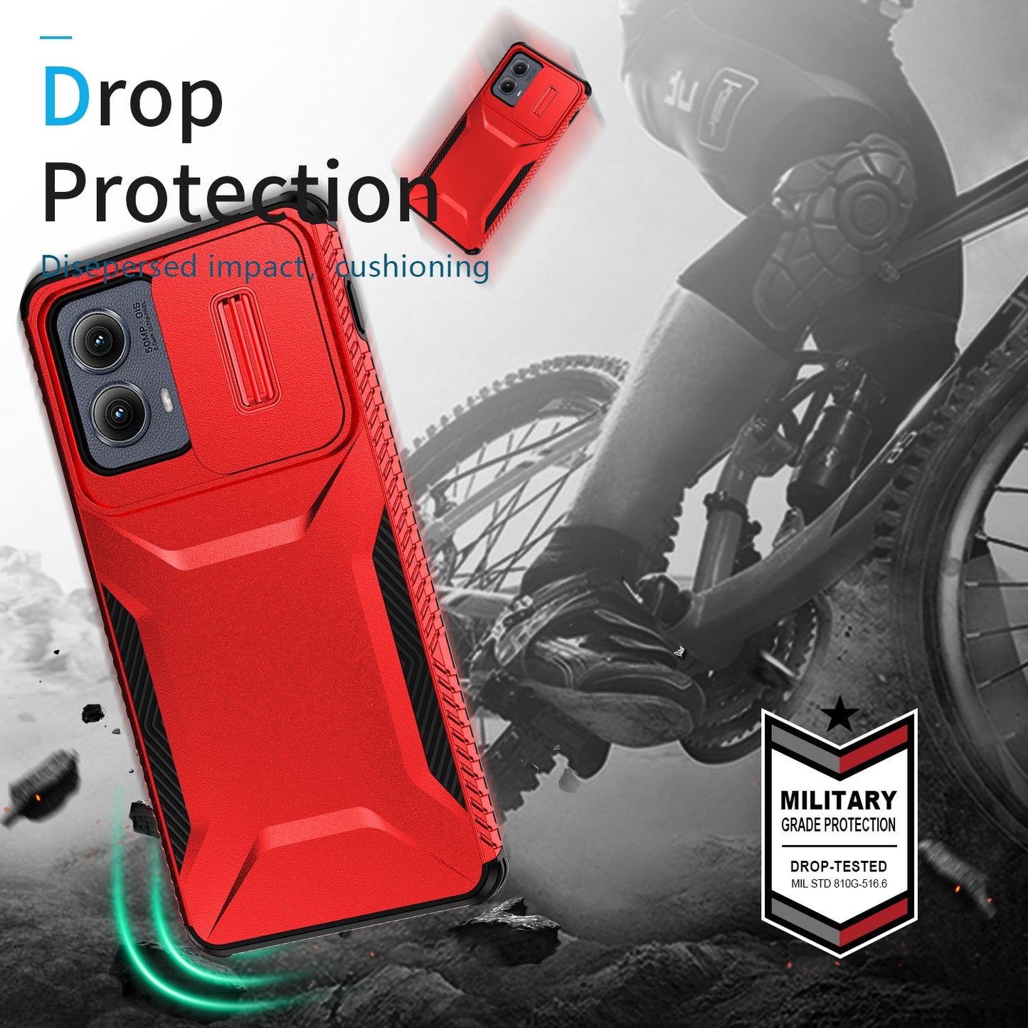 Motorola Edge 5G 2024 Phone Case with Sliding Camshield | Military-Grade TPU & PC Protective Anti-Scratch Anti-Skid Cover, Durable Shockproof Design