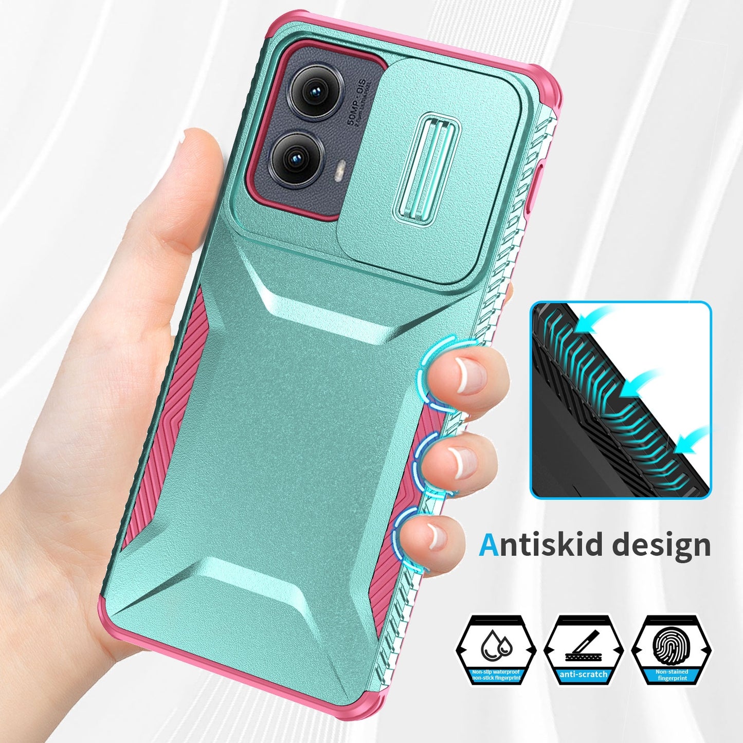 Motorola Edge 5G 2024 Phone Case with Sliding Camshield | Military-Grade TPU & PC Protective Anti-Scratch Anti-Skid Cover, Durable Shockproof Design