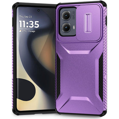 Motorola Edge 5G 2024 Phone Case with Sliding Camshield | Military-Grade TPU & PC Protective Anti-Scratch Anti-Skid Cover, Durable Shockproof Design