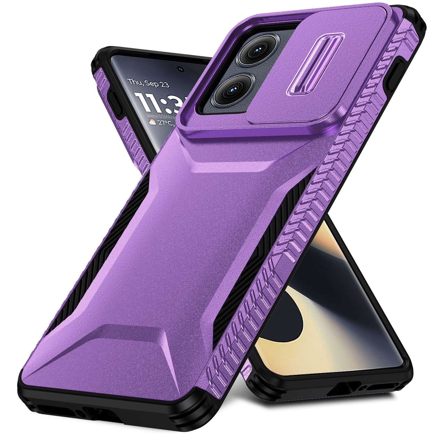 Motorola Edge 5G 2024 Phone Case with Sliding Camshield | Military-Grade TPU & PC Protective Anti-Scratch Anti-Skid Cover, Durable Shockproof Design