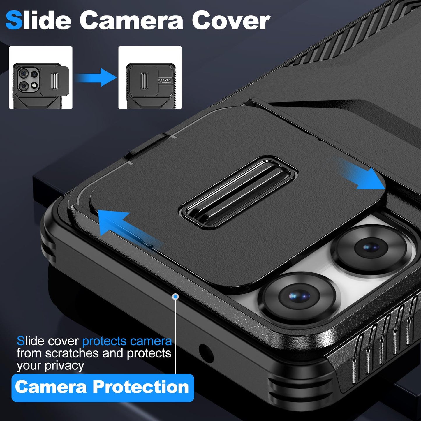Motorola Moto G Play 5G 2025 Phone Case with Sliding Camshield | Military-Grade TPU & PC Protective Anti-Scratch Anti-Skid Cover, Durable Shockproof Design