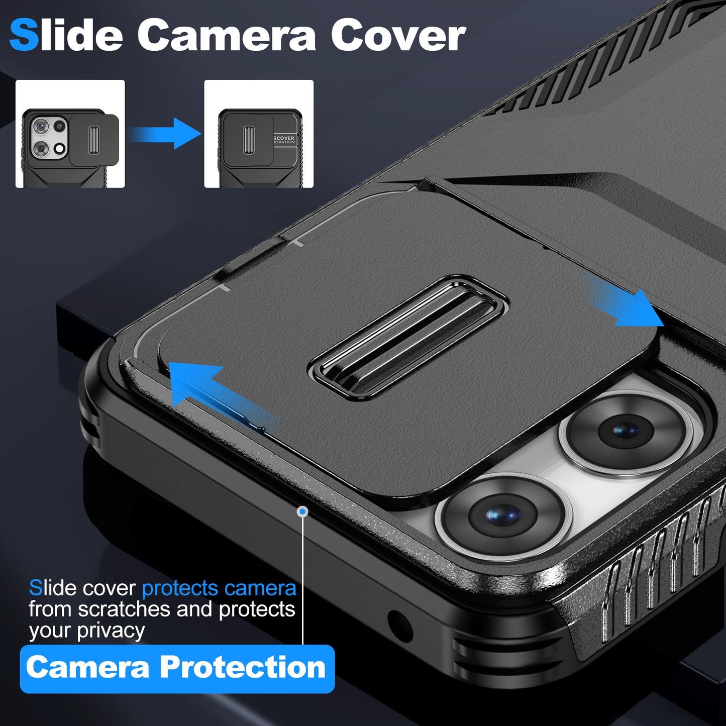 Motorola Moto G 5G 2025 Phone Case with Sliding Camshield | Military-Grade TPU & PC Protective Anti-Scratch Anti-Skid Cover, Durable Shockproof Design