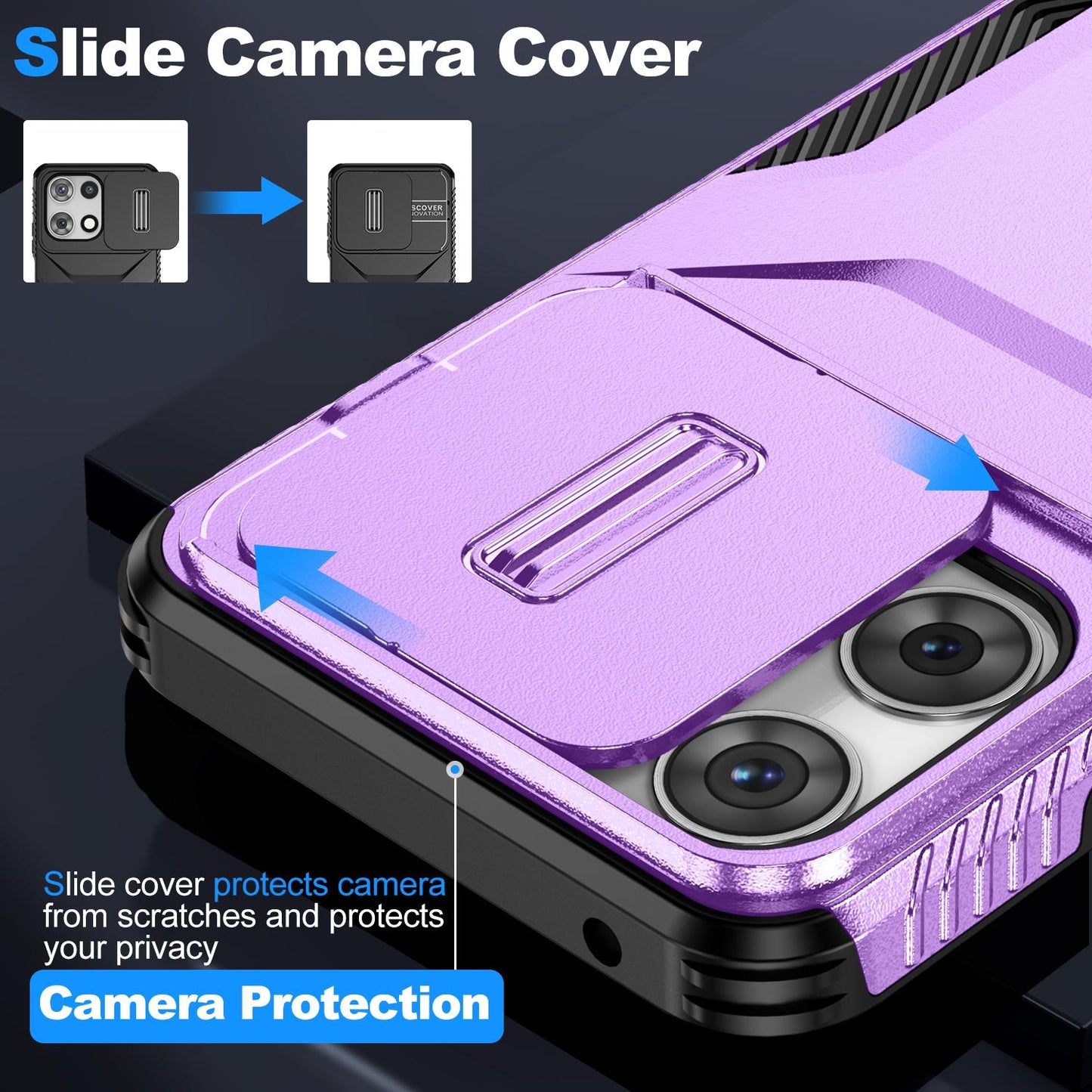 Motorola Moto G 5G 2025 Phone Case with Sliding Camshield | Military-Grade TPU & PC Protective Anti-Scratch Anti-Skid Cover, Durable Shockproof Design