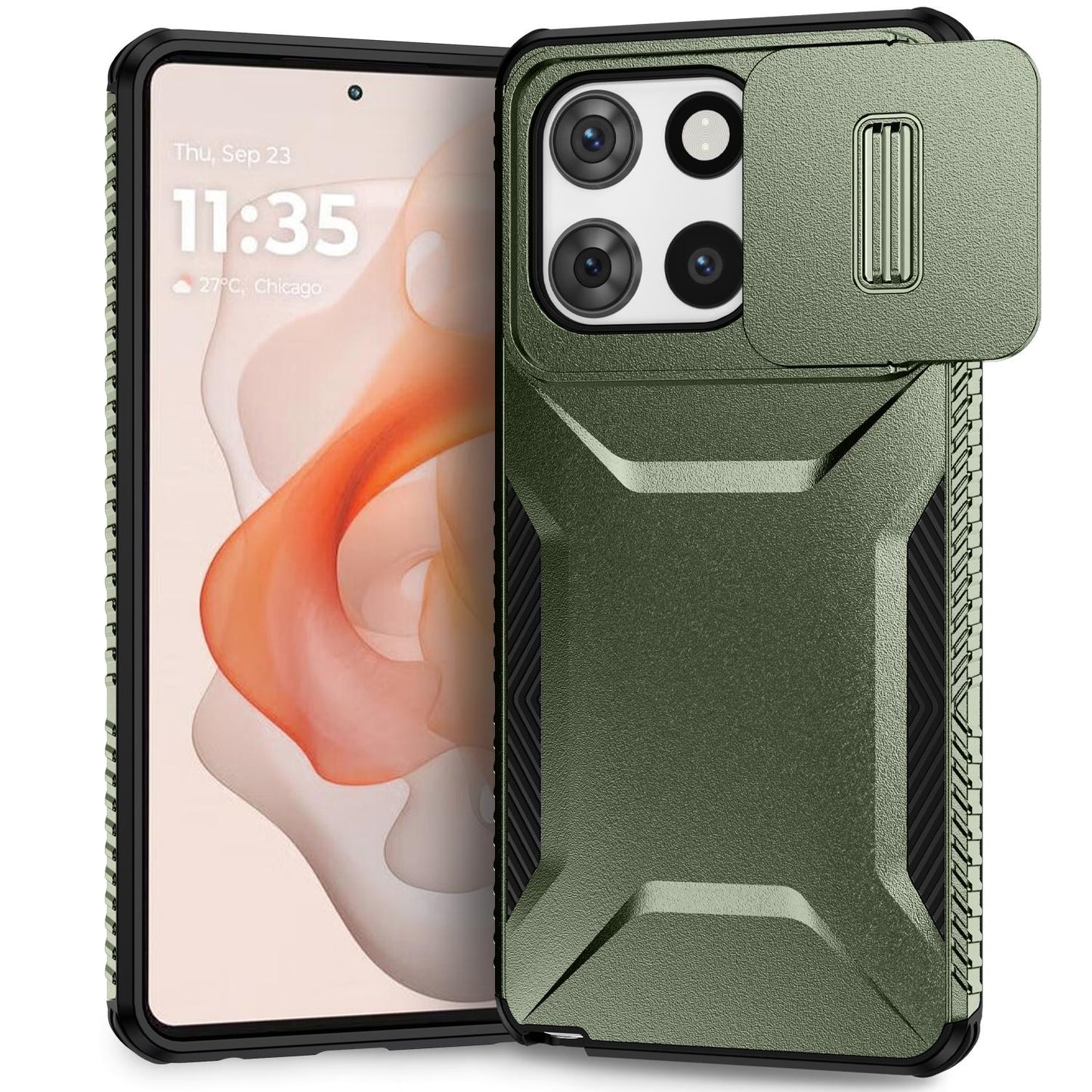 Motorola Moto G Stylus 5G 2025 Phone Case with Sliding Camshield | Military-Grade TPU & PC Protective Anti-Scratch Anti-Skid Cover, Durable Shockproof Design