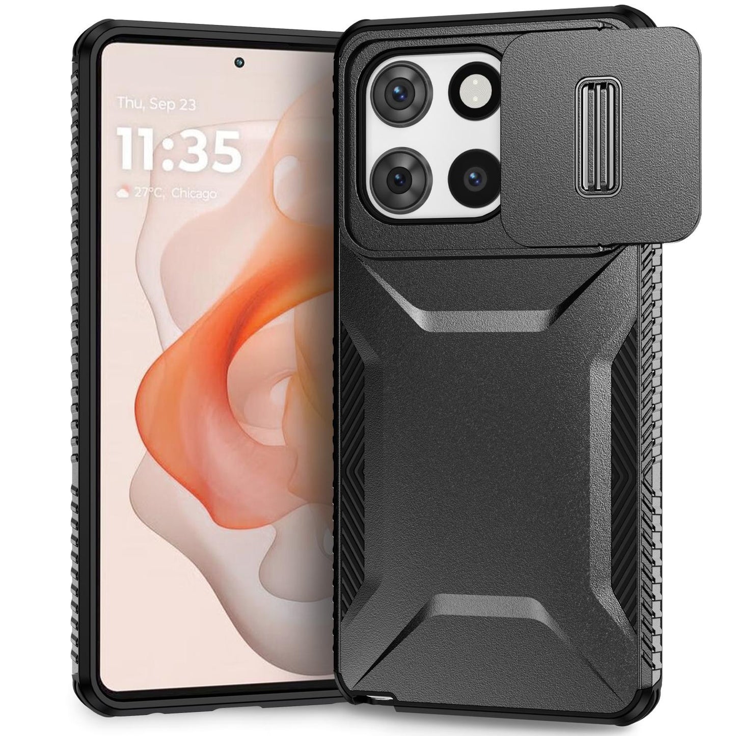 Motorola Moto G Stylus 5G 2025 Phone Case with Sliding Camshield | Military-Grade TPU & PC Protective Anti-Scratch Anti-Skid Cover, Durable Shockproof Design