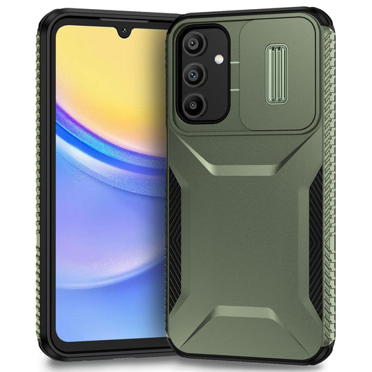 Samsung Galaxy A15 5G Phone Case with Sliding Camshield | Military-Grade TPU & PC Protective Anti-Scratch Anti-Skid Cover, Durable Shockproof Design