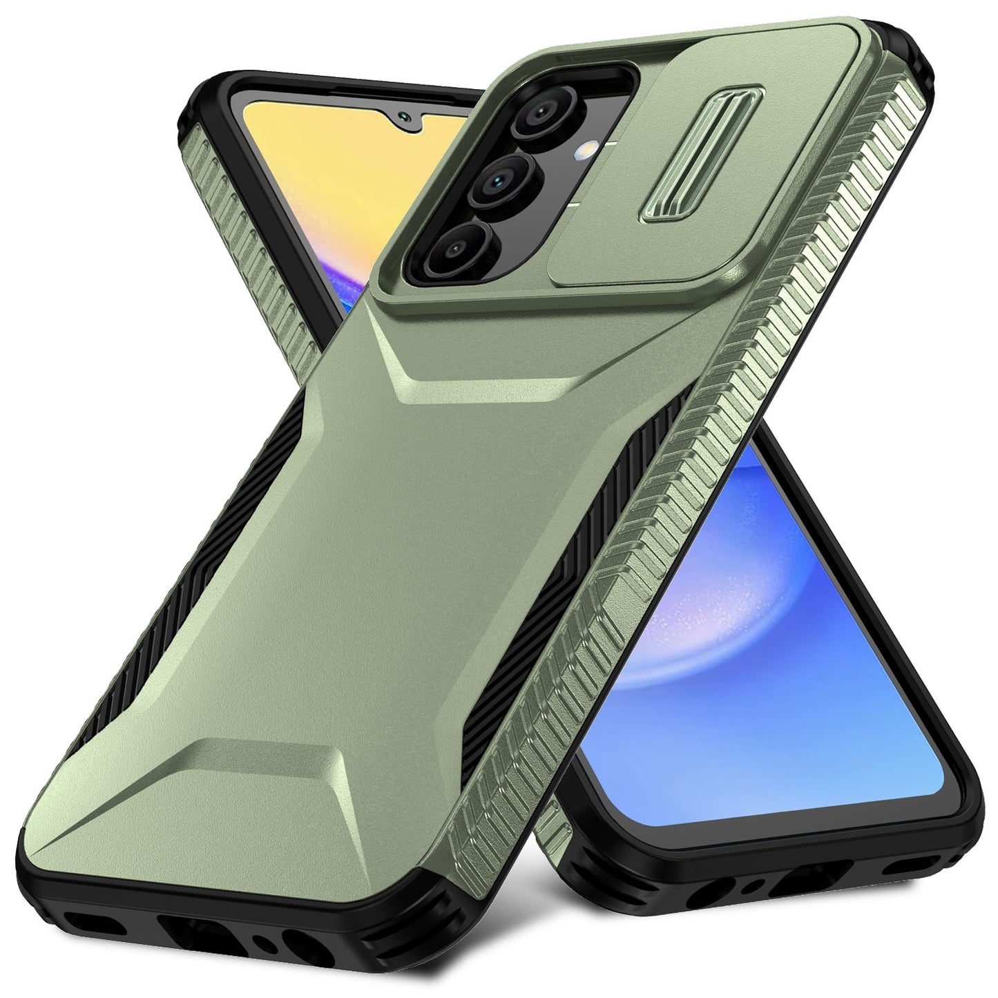 Samsung Galaxy A15 5G Phone Case with Sliding Camshield | Military-Grade TPU & PC Protective Anti-Scratch Anti-Skid Cover, Durable Shockproof Design