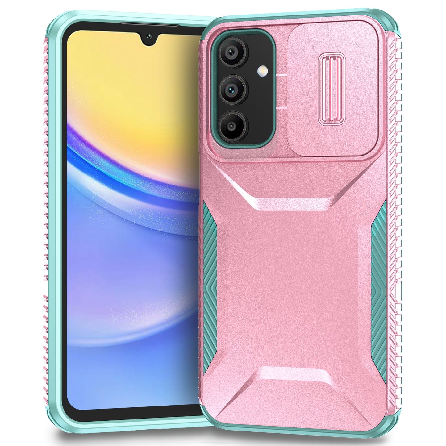 Samsung Galaxy A15 5G Phone Case with Sliding Camshield | Military-Grade TPU & PC Protective Anti-Scratch Anti-Skid Cover, Durable Shockproof Design