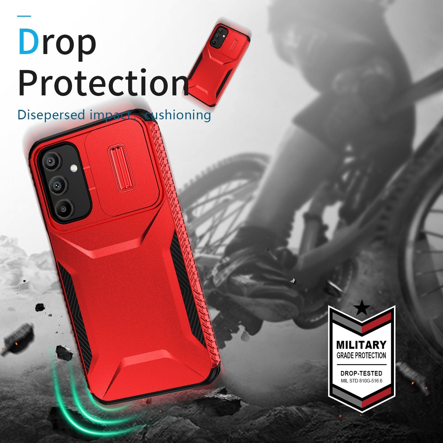 Samsung Galaxy A15 5G Phone Case with Sliding Camshield | Military-Grade TPU & PC Protective Anti-Scratch Anti-Skid Cover, Durable Shockproof Design