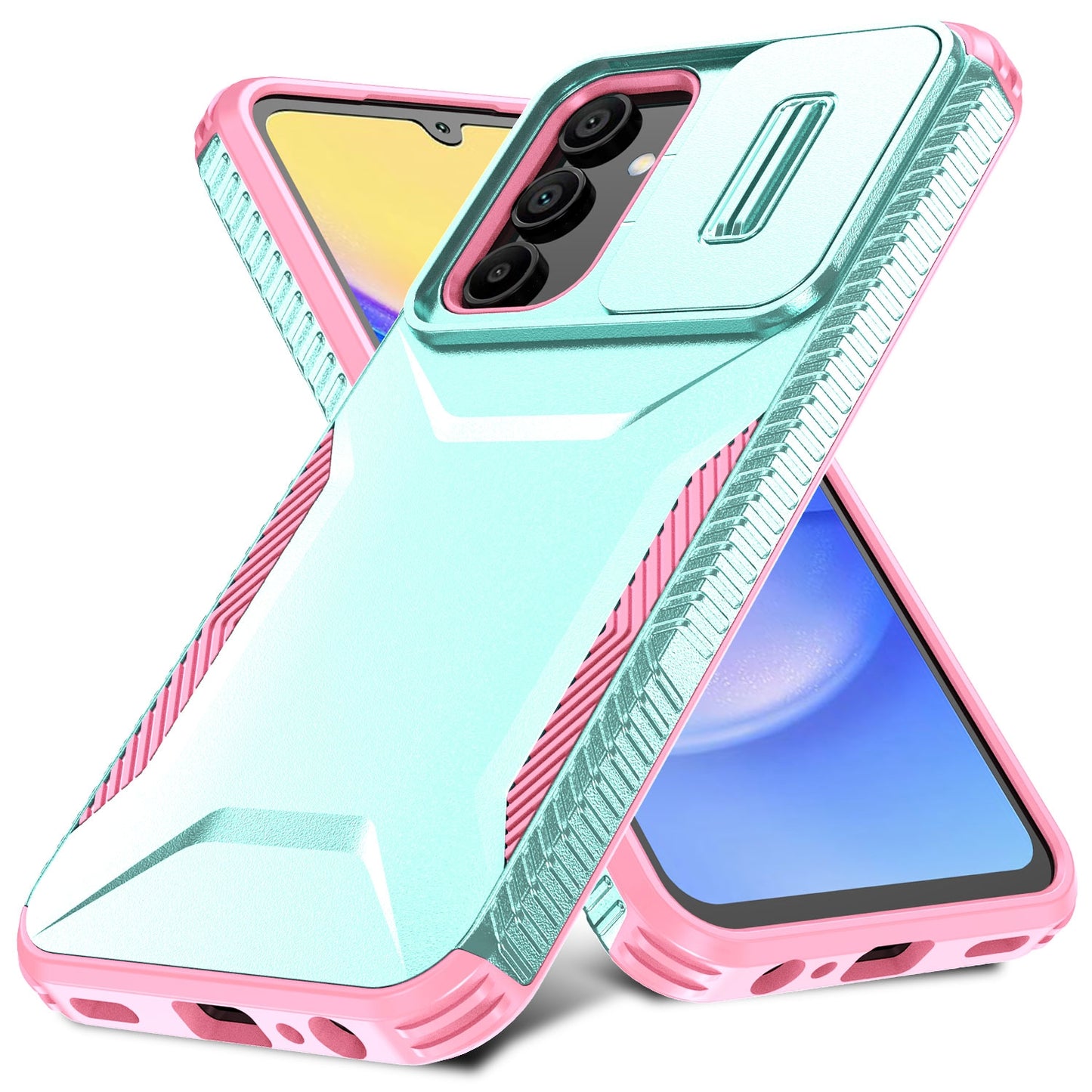 Samsung Galaxy A15 5G Phone Case with Sliding Camshield | Military-Grade TPU & PC Protective Anti-Scratch Anti-Skid Cover, Durable Shockproof Design