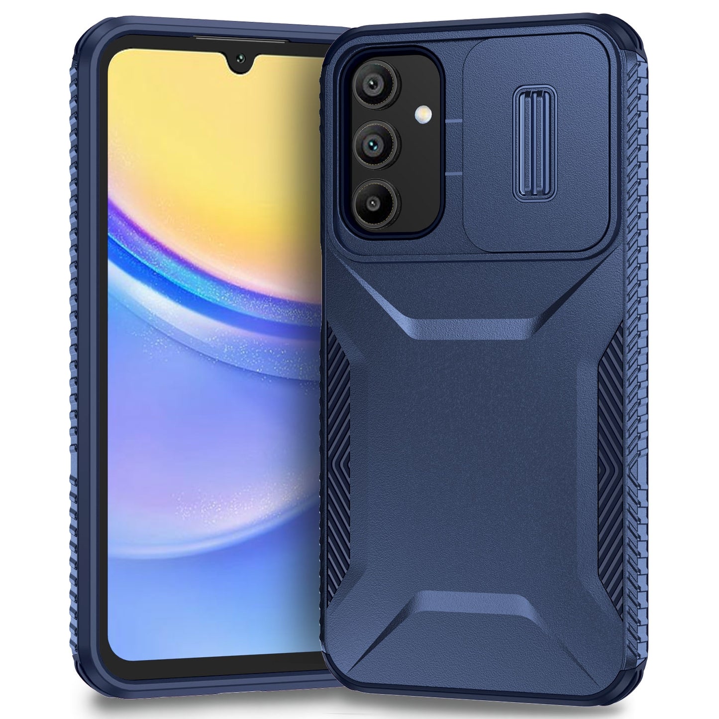 Samsung Galaxy A15 5G Phone Case with Sliding Camshield | Military-Grade TPU & PC Protective Anti-Scratch Anti-Skid Cover, Durable Shockproof Design