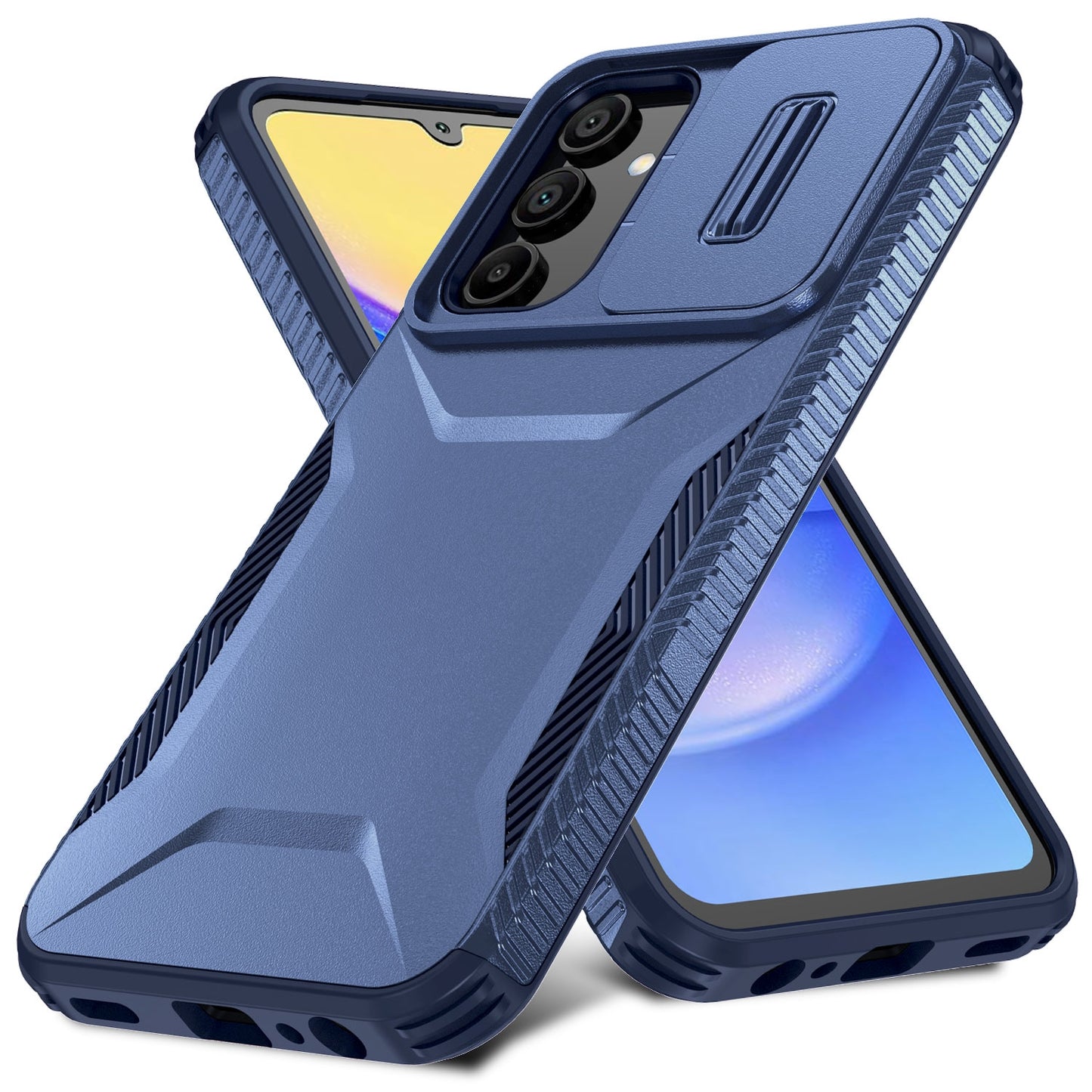 Samsung Galaxy A15 5G Phone Case with Sliding Camshield | Military-Grade TPU & PC Protective Anti-Scratch Anti-Skid Cover, Durable Shockproof Design