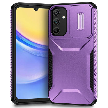 Samsung Galaxy A15 5G Phone Case with Sliding Camshield | Military-Grade TPU & PC Protective Anti-Scratch Anti-Skid Cover, Durable Shockproof Design