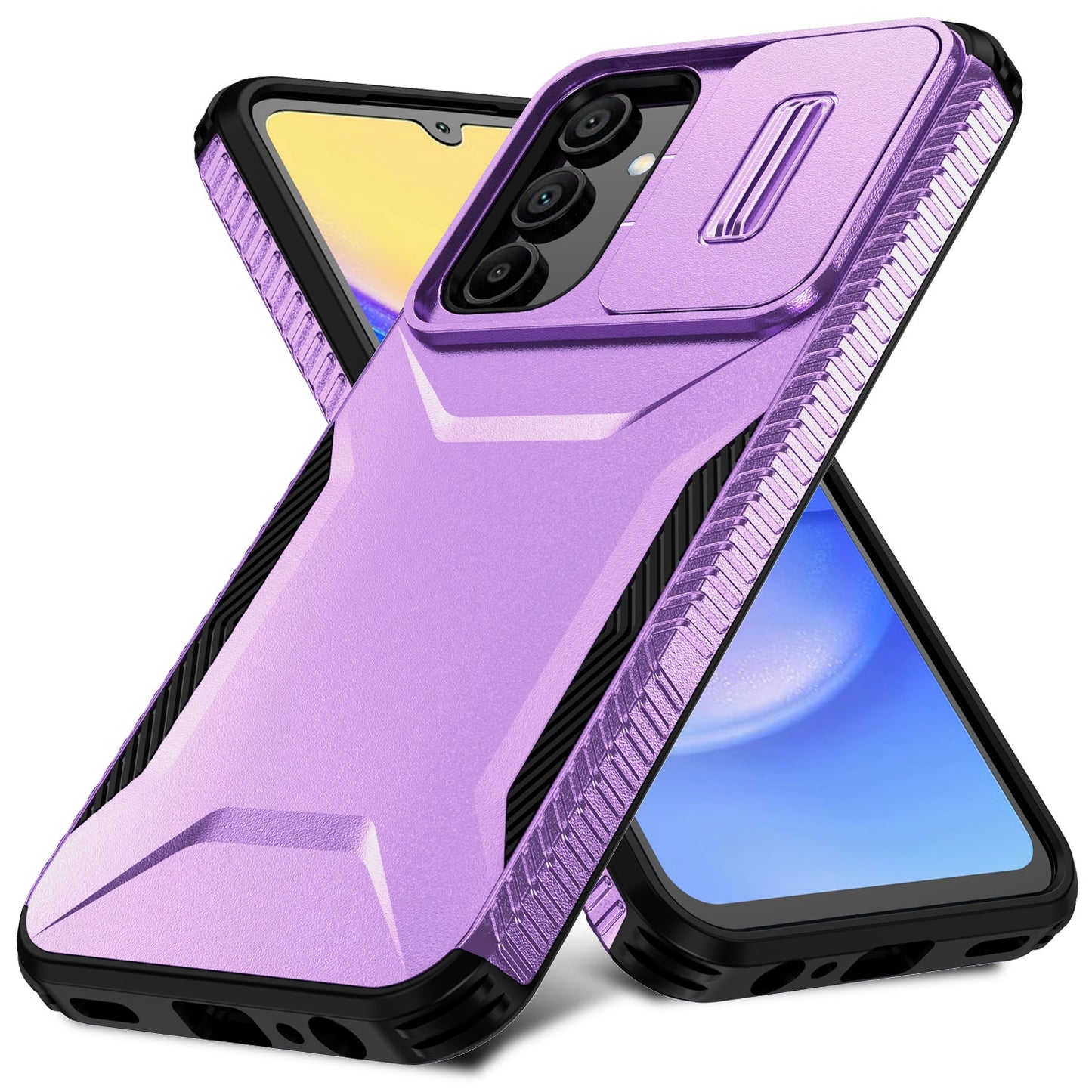 Samsung Galaxy A15 5G Phone Case with Sliding Camshield | Military-Grade TPU & PC Protective Anti-Scratch Anti-Skid Cover, Durable Shockproof Design
