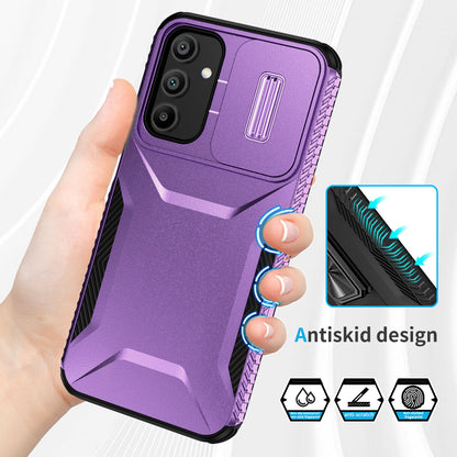 Samsung Galaxy A15 5G Phone Case with Sliding Camshield | Military-Grade TPU & PC Protective Anti-Scratch Anti-Skid Cover, Durable Shockproof Design