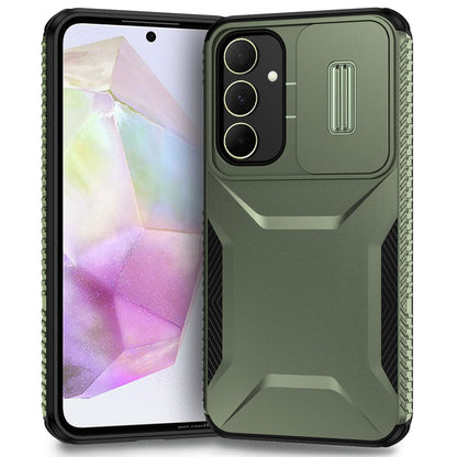 Samsung Galaxy A35 5G Phone Case with Sliding Camshield | Military-Grade TPU & PC Protective Anti-Scratch Anti-Skid Cover, Durable Shockproof Design