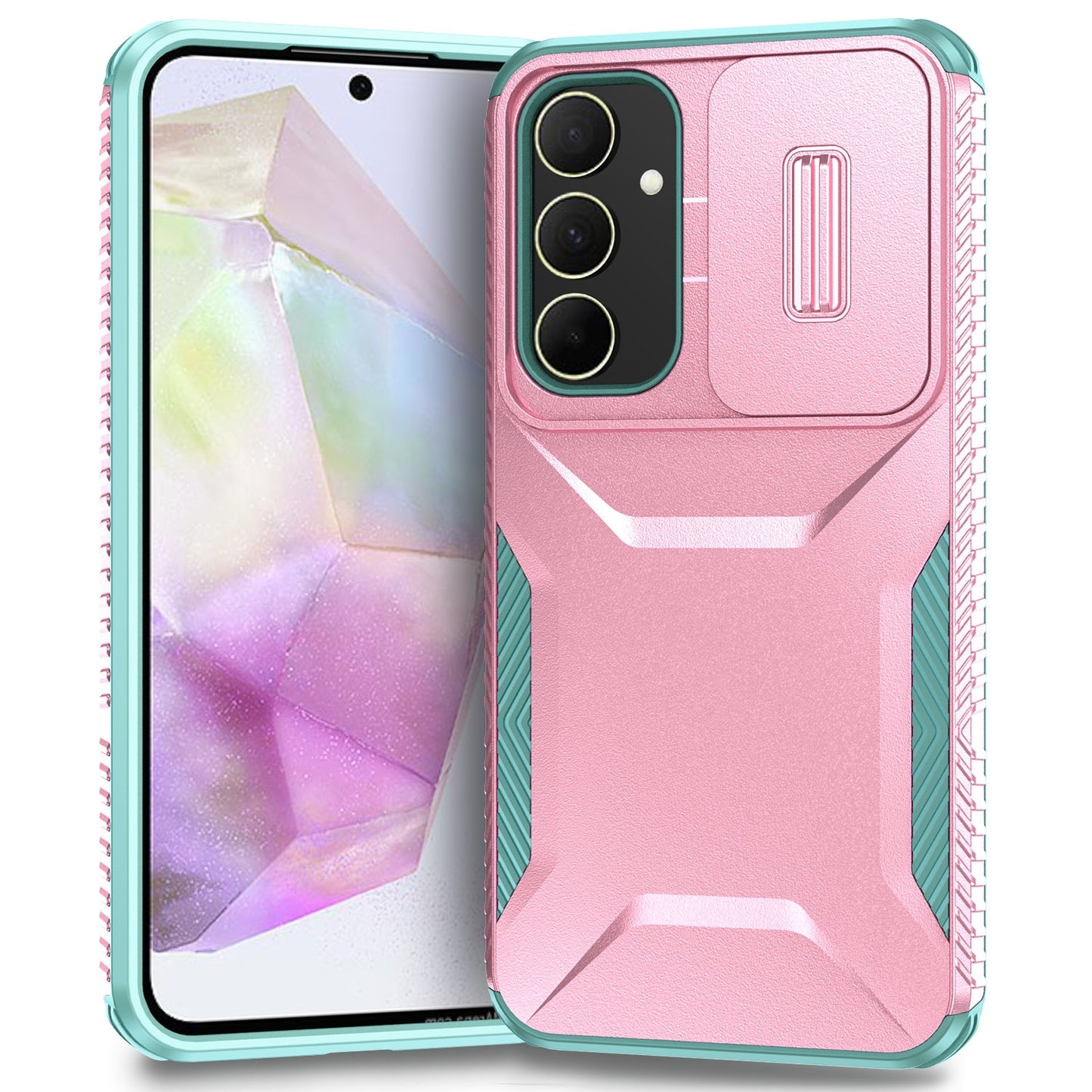 Samsung Galaxy A35 5G Phone Case with Sliding Camshield | Military-Grade TPU & PC Protective Anti-Scratch Anti-Skid Cover, Durable Shockproof Design