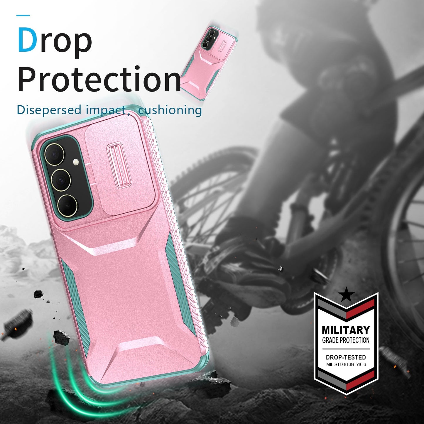 Samsung Galaxy A35 5G Phone Case with Sliding Camshield | Military-Grade TPU & PC Protective Anti-Scratch Anti-Skid Cover, Durable Shockproof Design