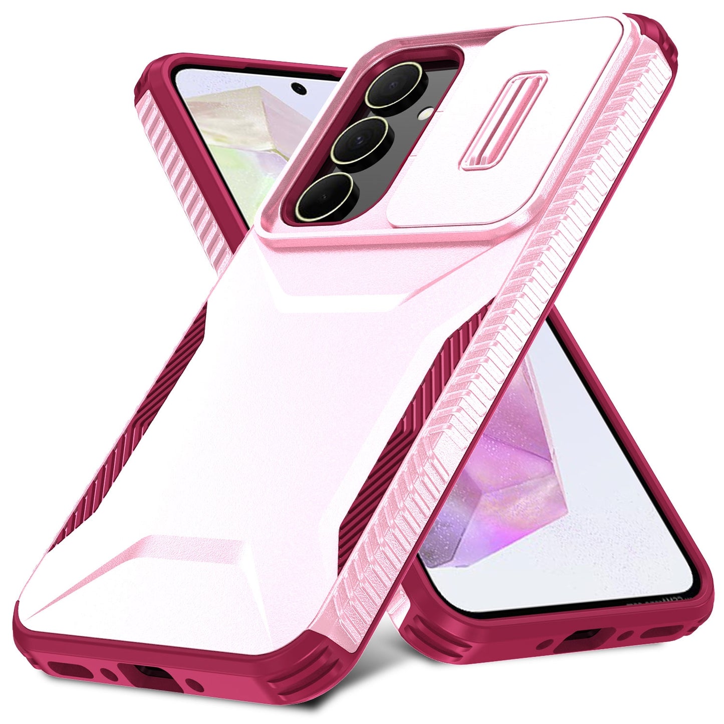 Samsung Galaxy A35 5G Phone Case with Sliding Camshield | Military-Grade TPU & PC Protective Anti-Scratch Anti-Skid Cover, Durable Shockproof Design