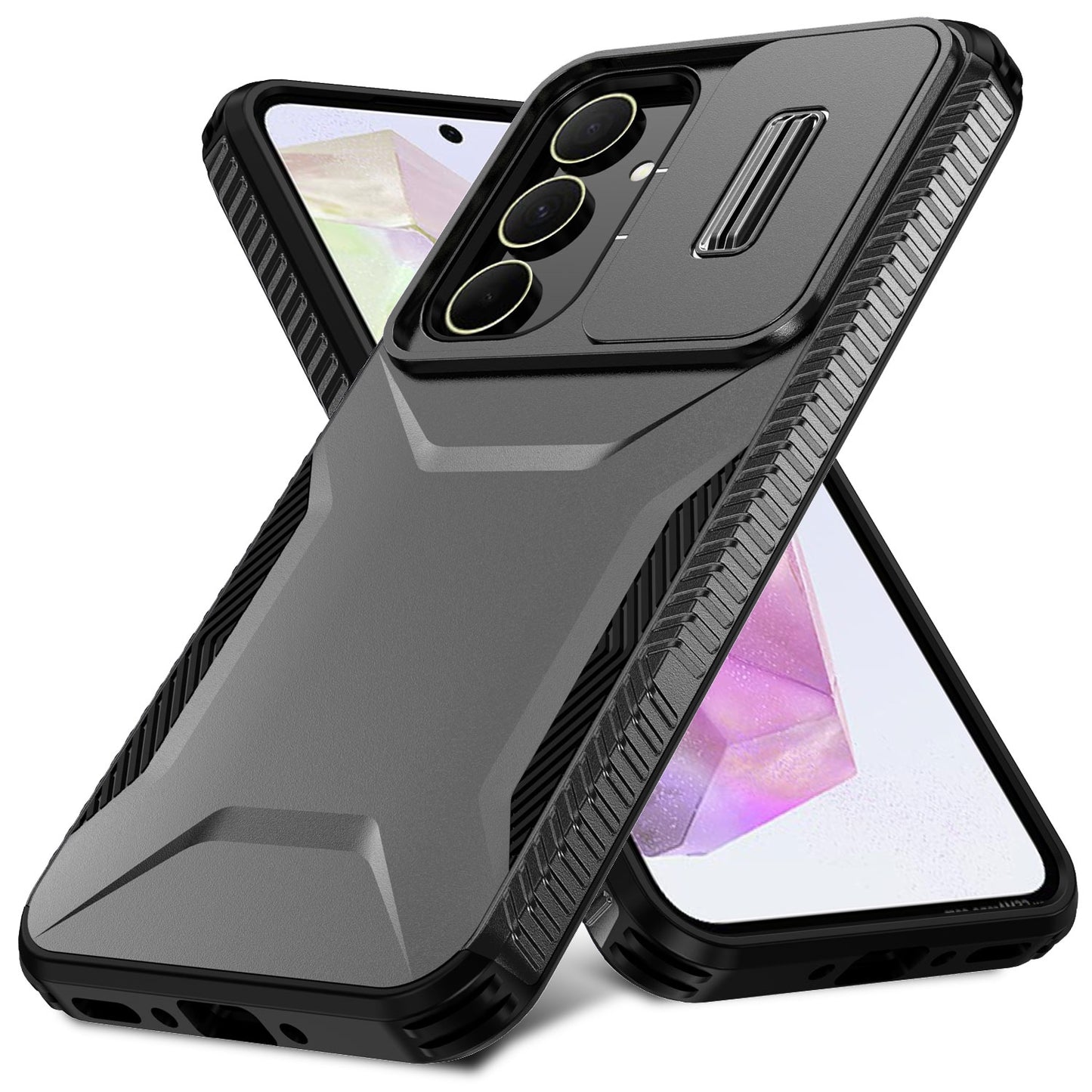 Samsung Galaxy A35 5G Phone Case with Sliding Camshield | Military-Grade TPU & PC Protective Anti-Scratch Anti-Skid Cover, Durable Shockproof Design