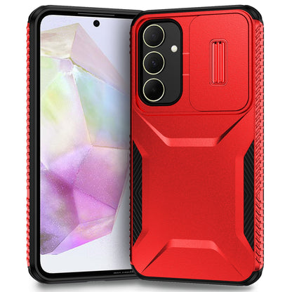 Samsung Galaxy A35 5G Phone Case with Sliding Camshield | Military-Grade TPU & PC Protective Anti-Scratch Anti-Skid Cover, Durable Shockproof Design